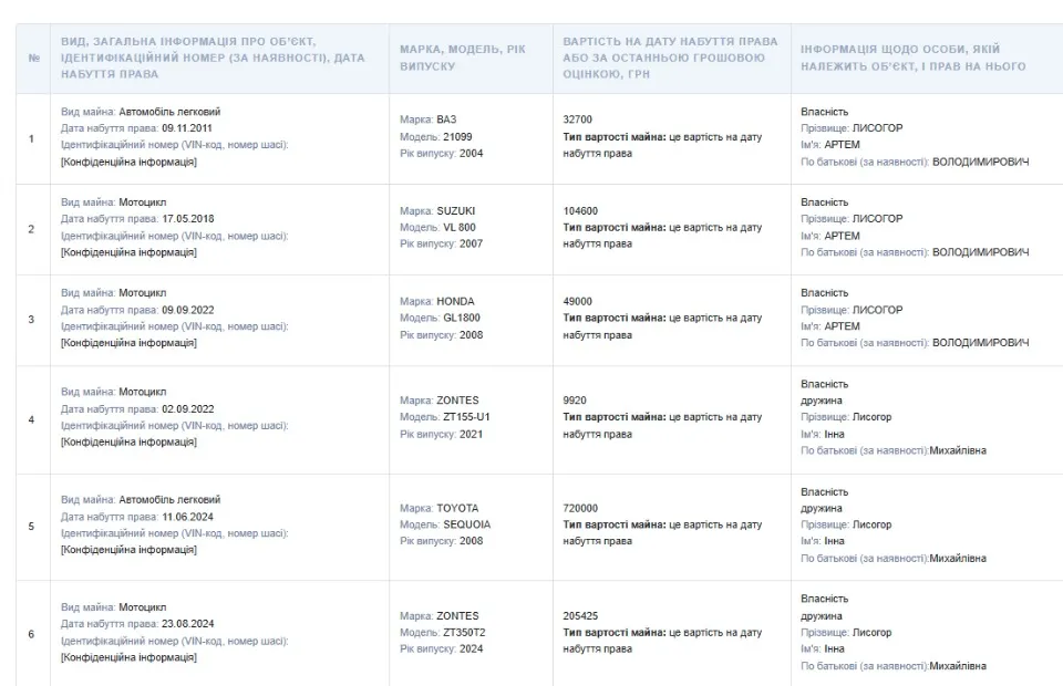 Декларація Артема Лисогора