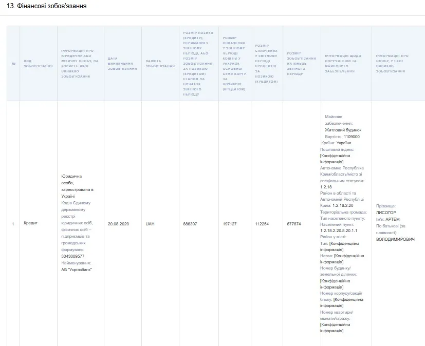 Декларація Артема Лисогора