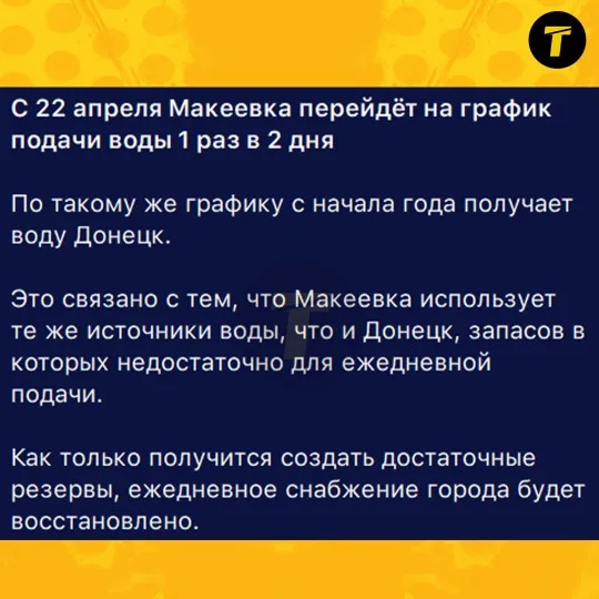 графік подачі води в Макіївці