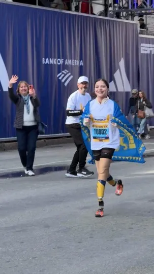 Яна Степаненко під час Бостонського марафону. Джерело фото: Владислав Гераскевич