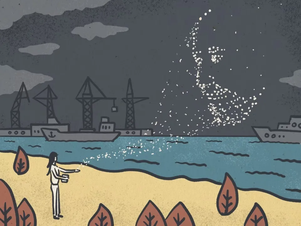 Олег Катрич заповів, щоб його прах розвіяли над Азовським морем. Ілюстратор: Сашко Даниленко