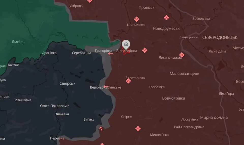 Білогорівка на карті Deepstate