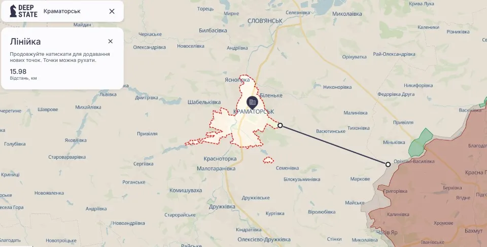 мапа DeepState Донеччина