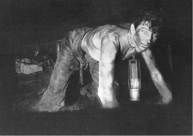 Саночник у вугільній шахті Донбасу початку 19 ст. Фото з Вікіпедії