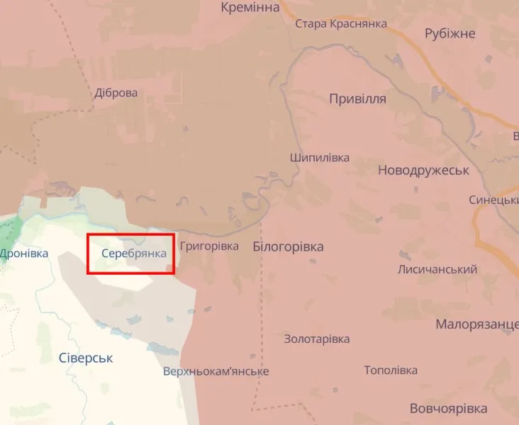 Серебрянський ліс, карта Deepstate
