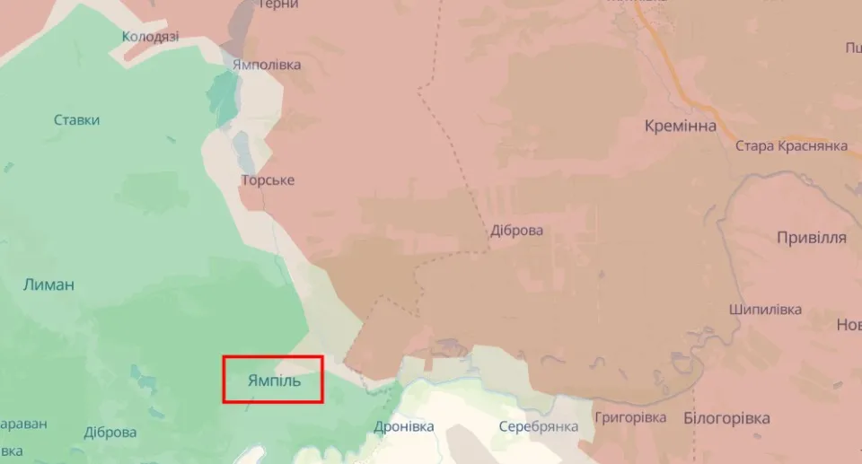 Ямпіль на карті Deepstate