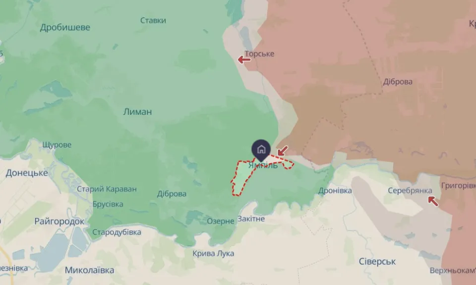 Ямпіль на карті бойових дій станом на 28 вересня