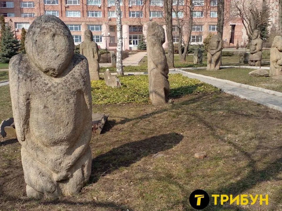 Колекція половецьких баб на території педагогічного університету ім. Т. Г. Шевченка в окупованому Лу