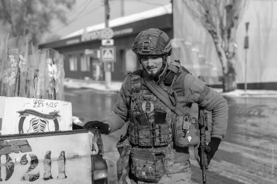 Мирослав Вишневий, позивний Джіксер. 8 березня 2022 року / Facebook-сторінка Євгена Сосновського