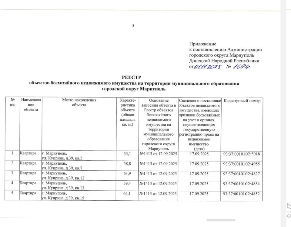 націоналізація в окупованому Маріуполі