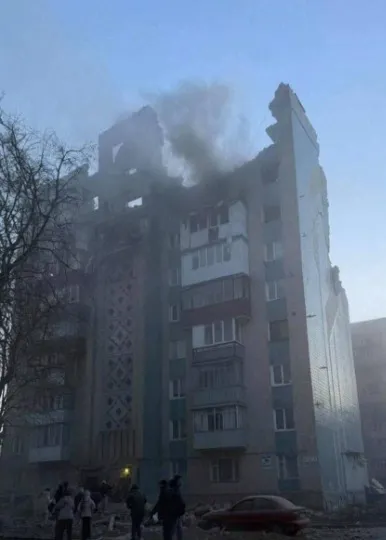 багатоповерхівка у Тернополі, приліт