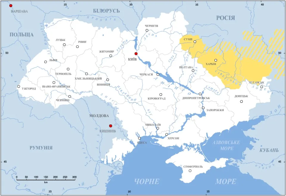 Мапа Слобідської України