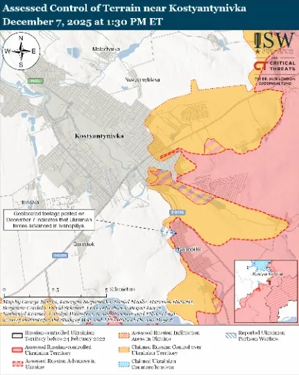 мапа бойових дій ISW