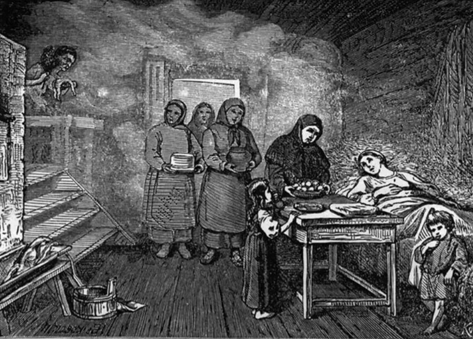 Повитуха біля породіллі