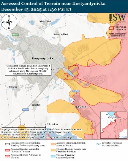 мапа бойових дій ISW