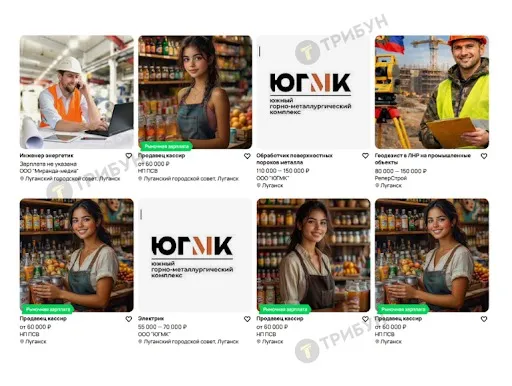 Скриншот вакансій