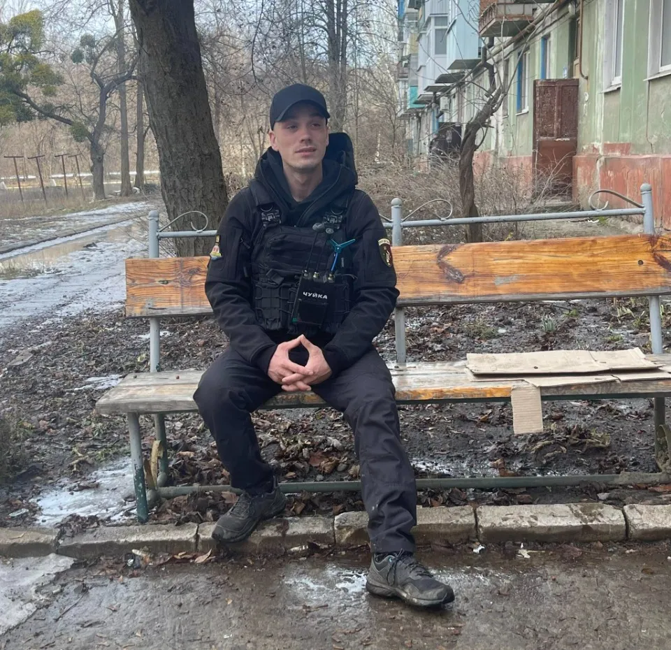 Волонтер Владислав Самусенко на евакуації