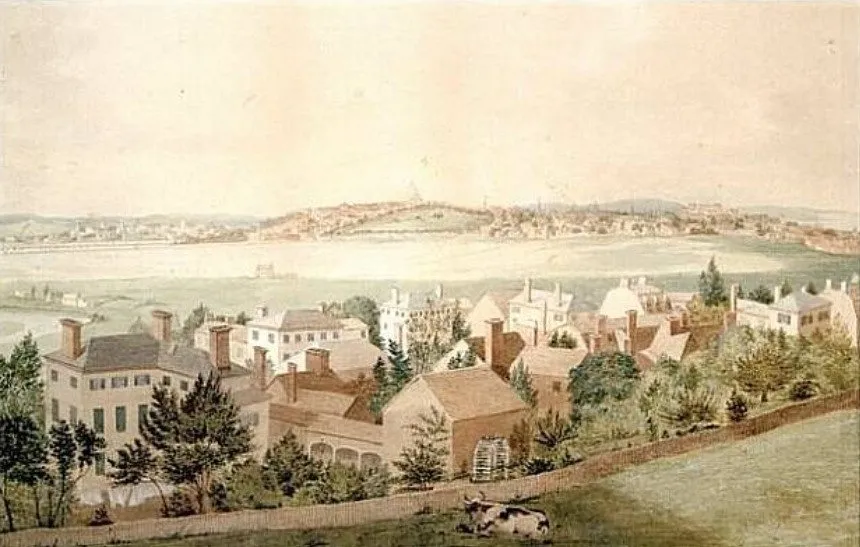 Бостон, гравюра 1820-х років. Джерело: https://picryl.com/media/1828-boston-byjohnrubenssmith-simons