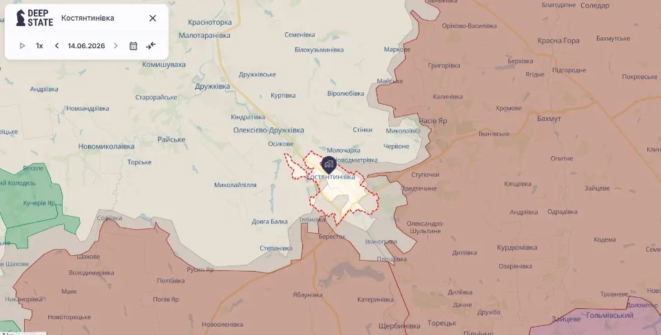 DeepState. Ситуація довкола Костянтинівки