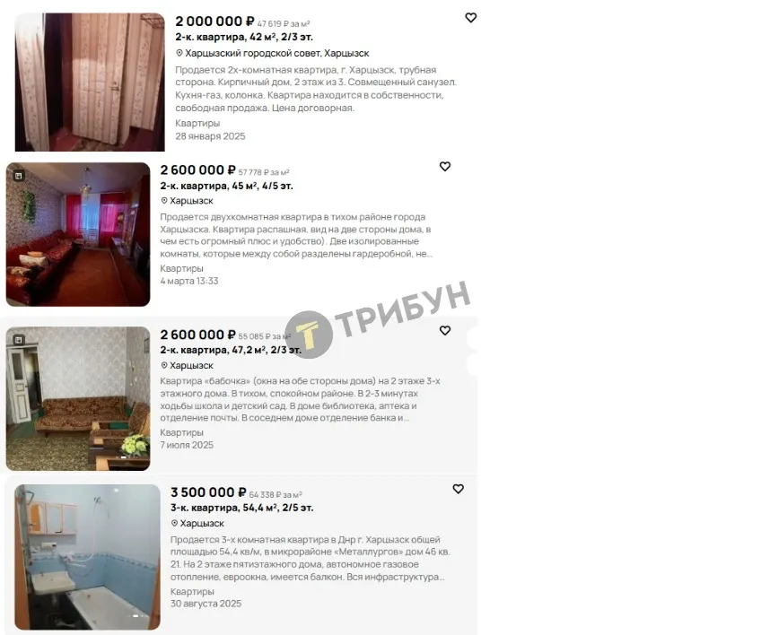 Квартири на вторинці в Харцизьку
