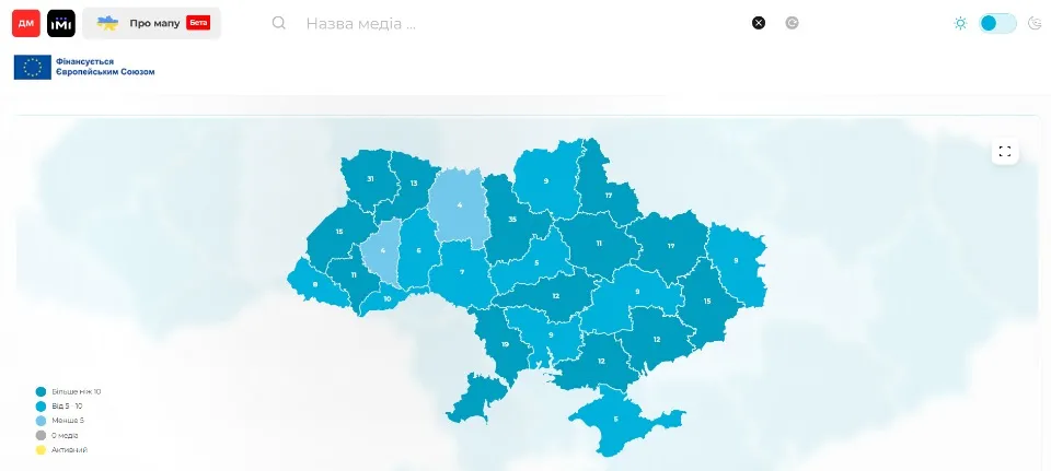 Мапа рекомендованих медіа