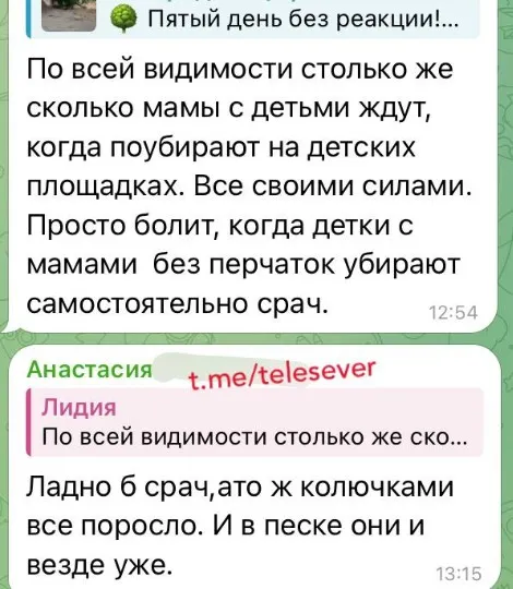 Скріншот з місцевого чату