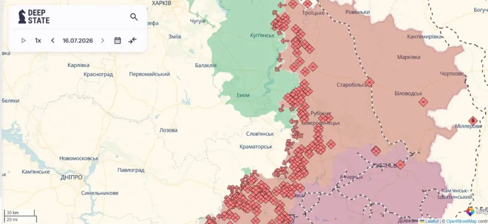 Мапи боїв на Харківщині, зокрема на Куп’янському напрямку