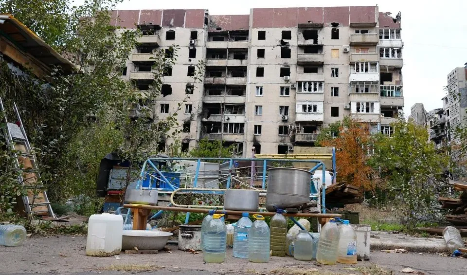 Пункт набору дощової води у Вугледарі