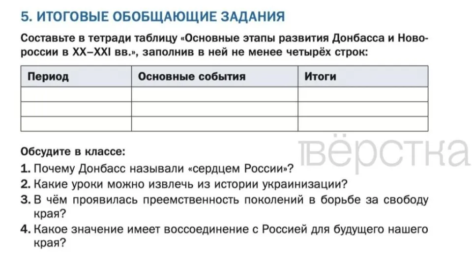 “Вьорстка”. “Історія нашого краю. Донбас і Новоросія”