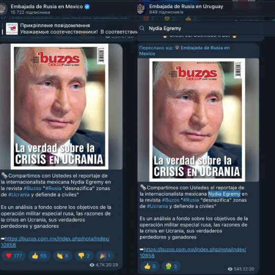 Публікації Егремі поширювали через офіційні російські дипломатичні канали
