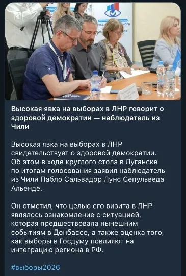 Так званий незалежний наглядач з Чилі говорить про здорову демократію на виборах